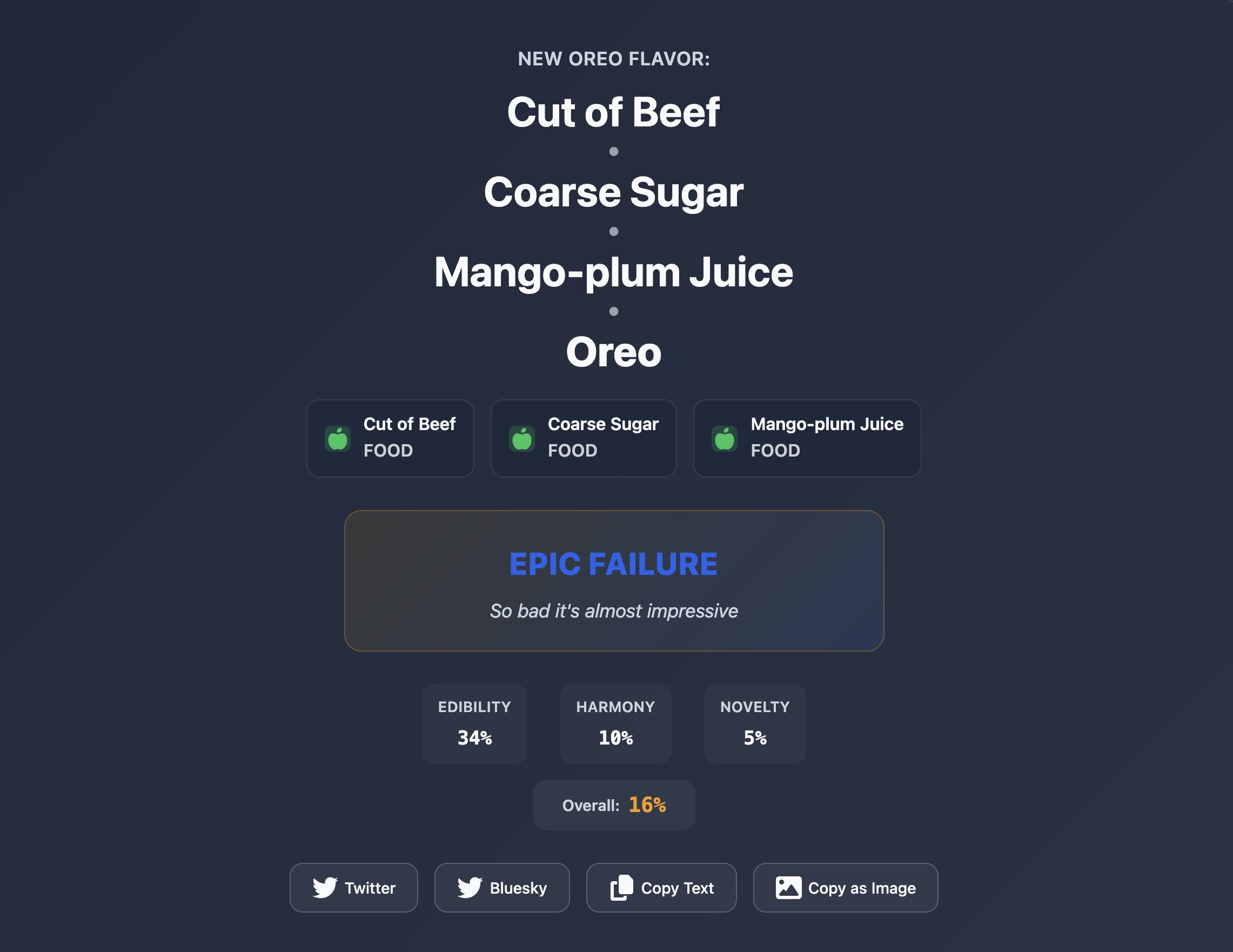 Example of a terrible low score combination