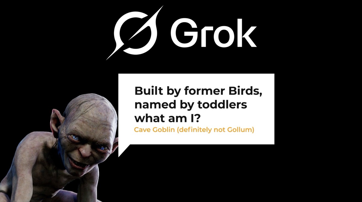 Grok: cave goblin riddle vibes