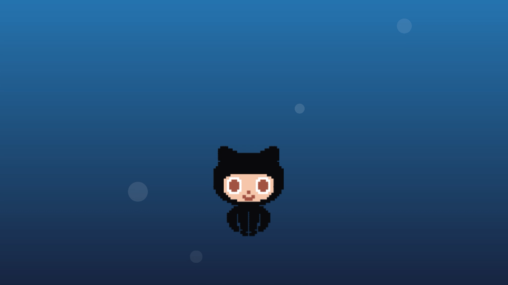 Octocat swimming up and down
