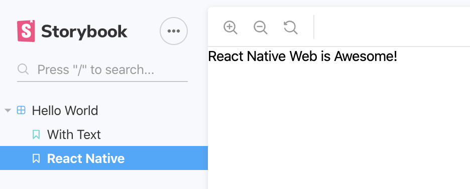 React native web app storybook